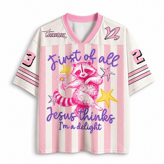 ChaoticClub First of All Jesus Thinks I'm A Delight Mesh Jersey