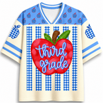 ChaoticClub Striped Teacher Apple Teach Love Mesh Jersey