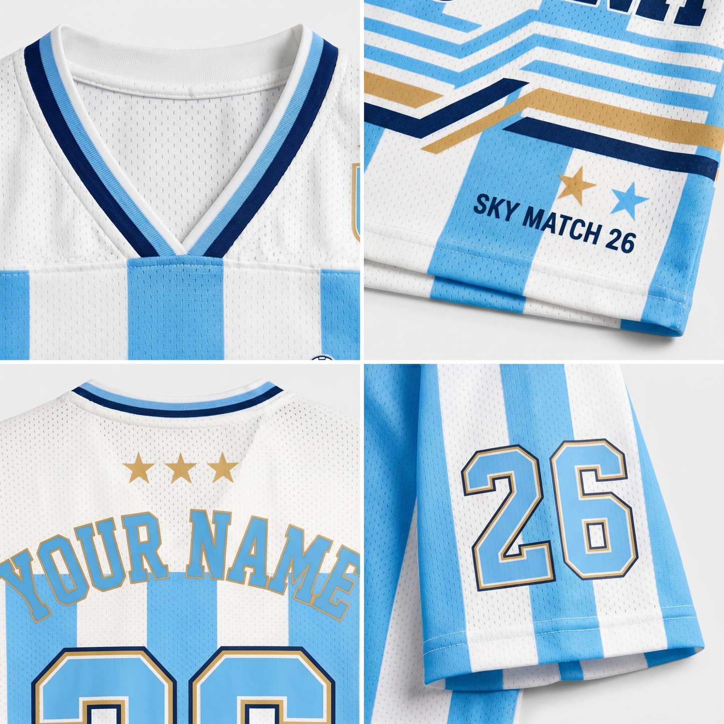ChaoticClub Argentina Soccer Personalized Mesh Jersey