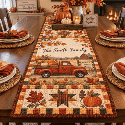 Chaotic Club Personalized Thanksgiving Quilt Table Runner