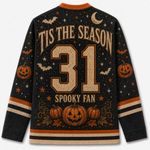 Chaotic Club Halloween Tis the Season Ghost Football Long Sleeve Jersey