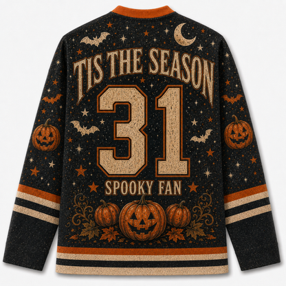 Chaotic Club Halloween Tis the Season Ghost Football Long Sleeve Jersey