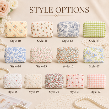 Personalized Embroidered Custom Makeup Bag Floral Bow