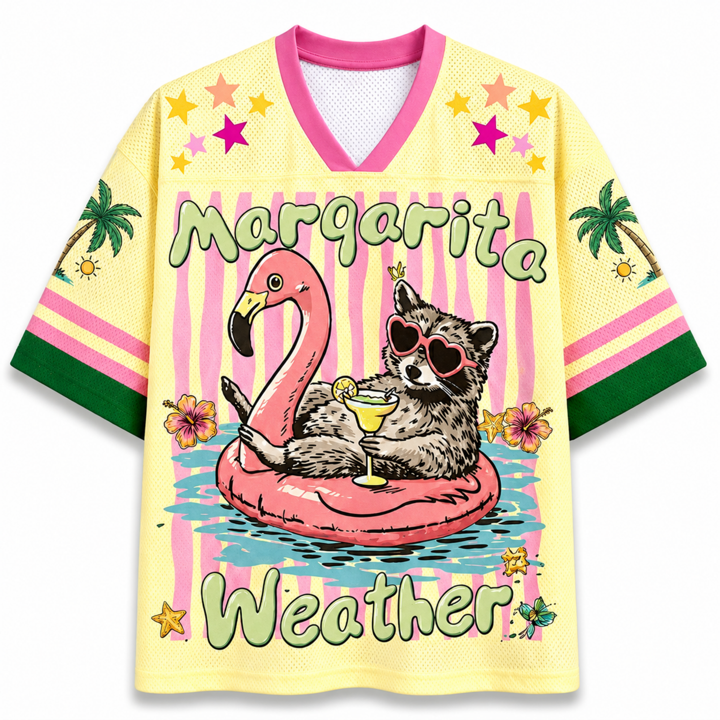 ChaoticClub Striped Raccoon Margarita Mesh Jersey