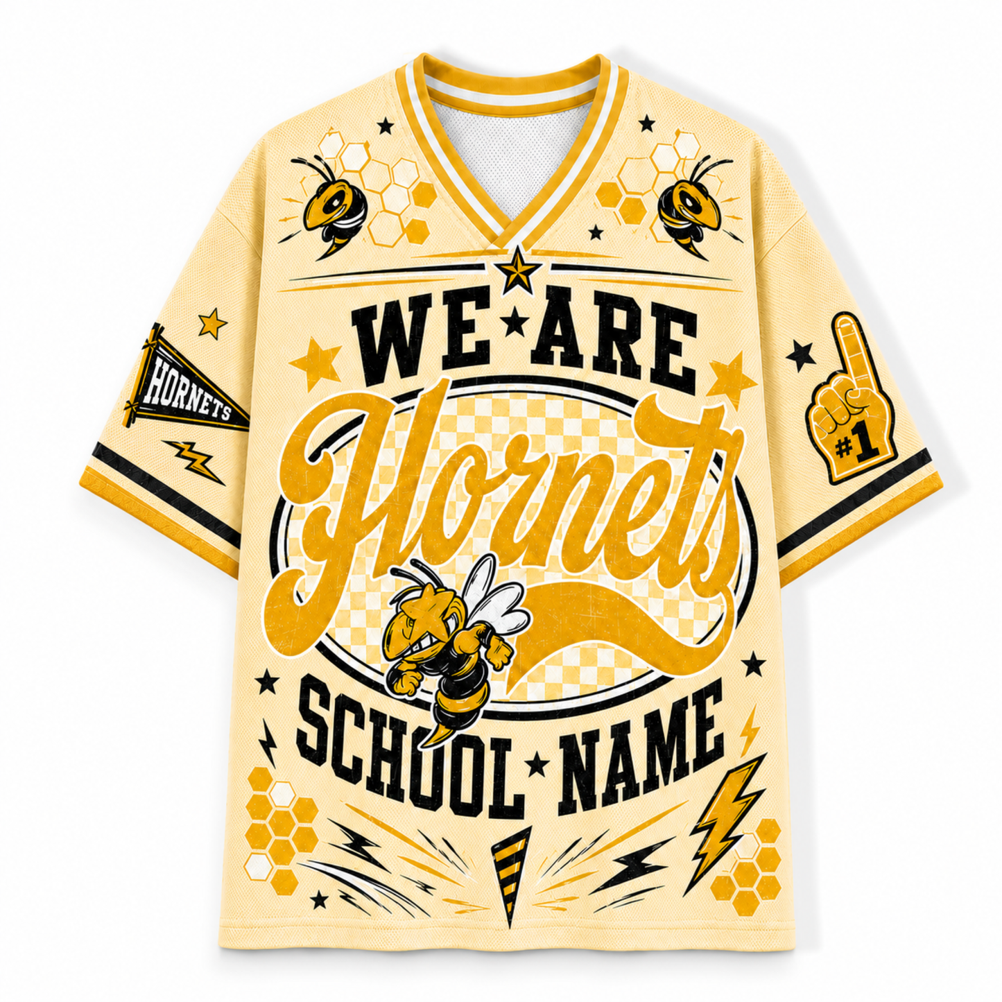 Chaotic Club School Mascot Football Baseball Hockey Varsity Letters Mesh Jersey