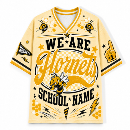 Chaotic Club School Mascot Football Baseball Hockey Varsity Letters Mesh Jersey