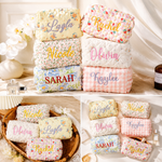 Personalized Embroidered Custom Makeup Bag Floral Bow