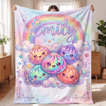 Chaotic Club Personalized Dumpling Dreams Kawaii Fleece Blanket