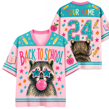 ChaoticClub Bubble Gum Raccoon Back to School Mesh Jersey