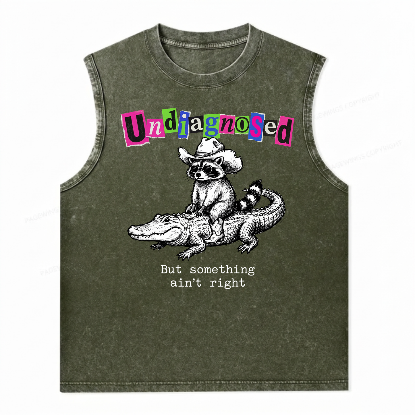 ChaoticClub Undiagnosed Racoon Crocodile Wash Tanktop