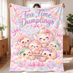 Chaotic Club Personalized Dumpling Dreams Kawaii Fleece Blanket