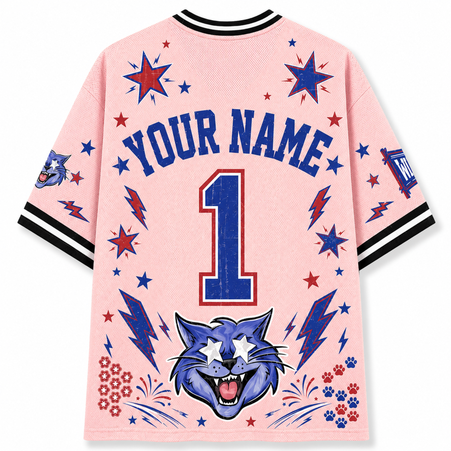Chaotic Club School Mascot Football Baseball Hockey Varsity Letters Mesh Jersey