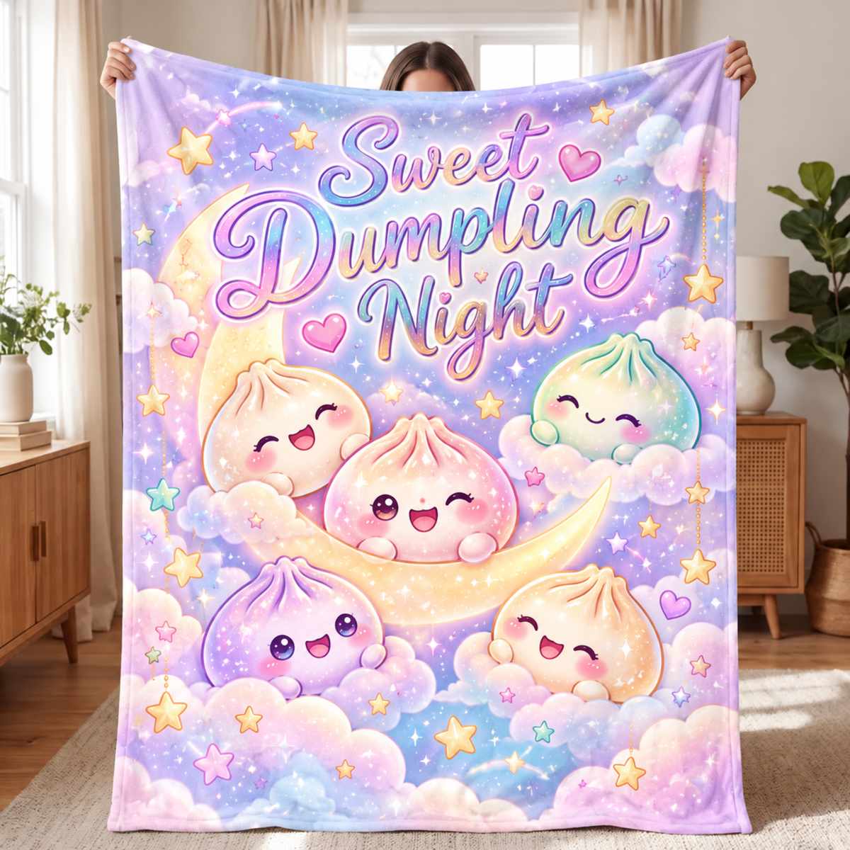 Chaotic Club Personalized Dumpling Dreams Kawaii Fleece Blanket