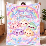 Chaotic Club Personalized Dumpling Dreams Kawaii Fleece Blanket