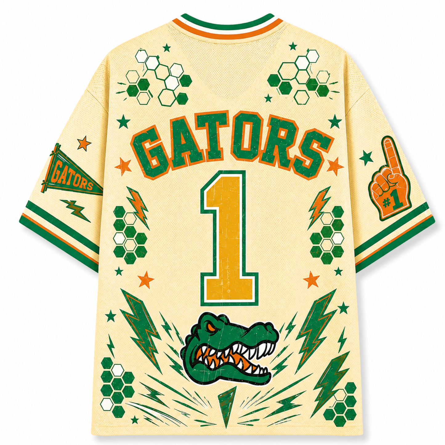 Chaotic Club School Mascot Football Baseball Hockey Varsity Letters Mesh Jersey