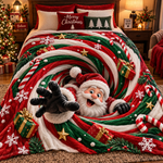 Chaotic Club Reaching Santa Claus 3D Optical Illusion Fleece Blanket