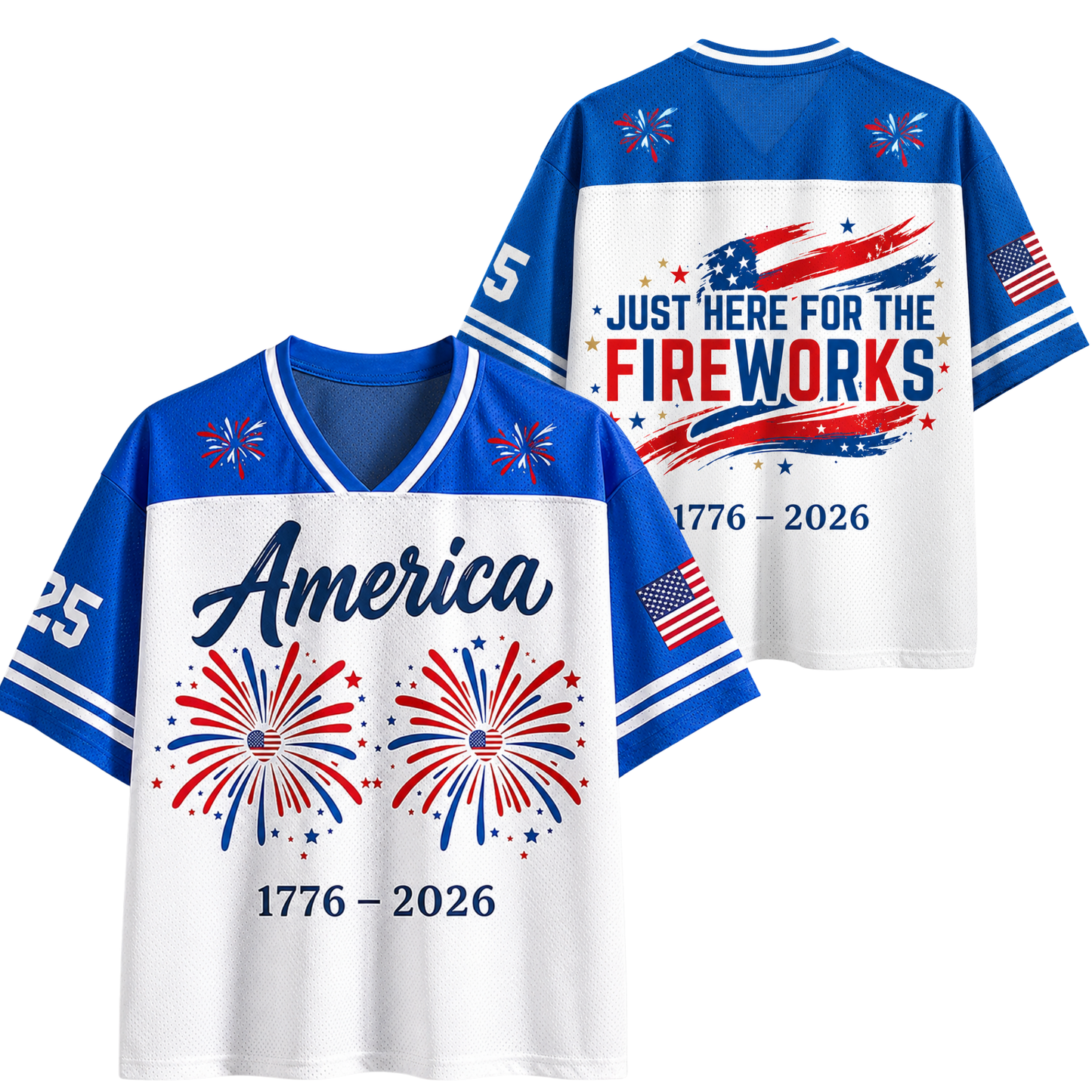 ChaoticClub Matching 4th of July Couple Jersey Mesh