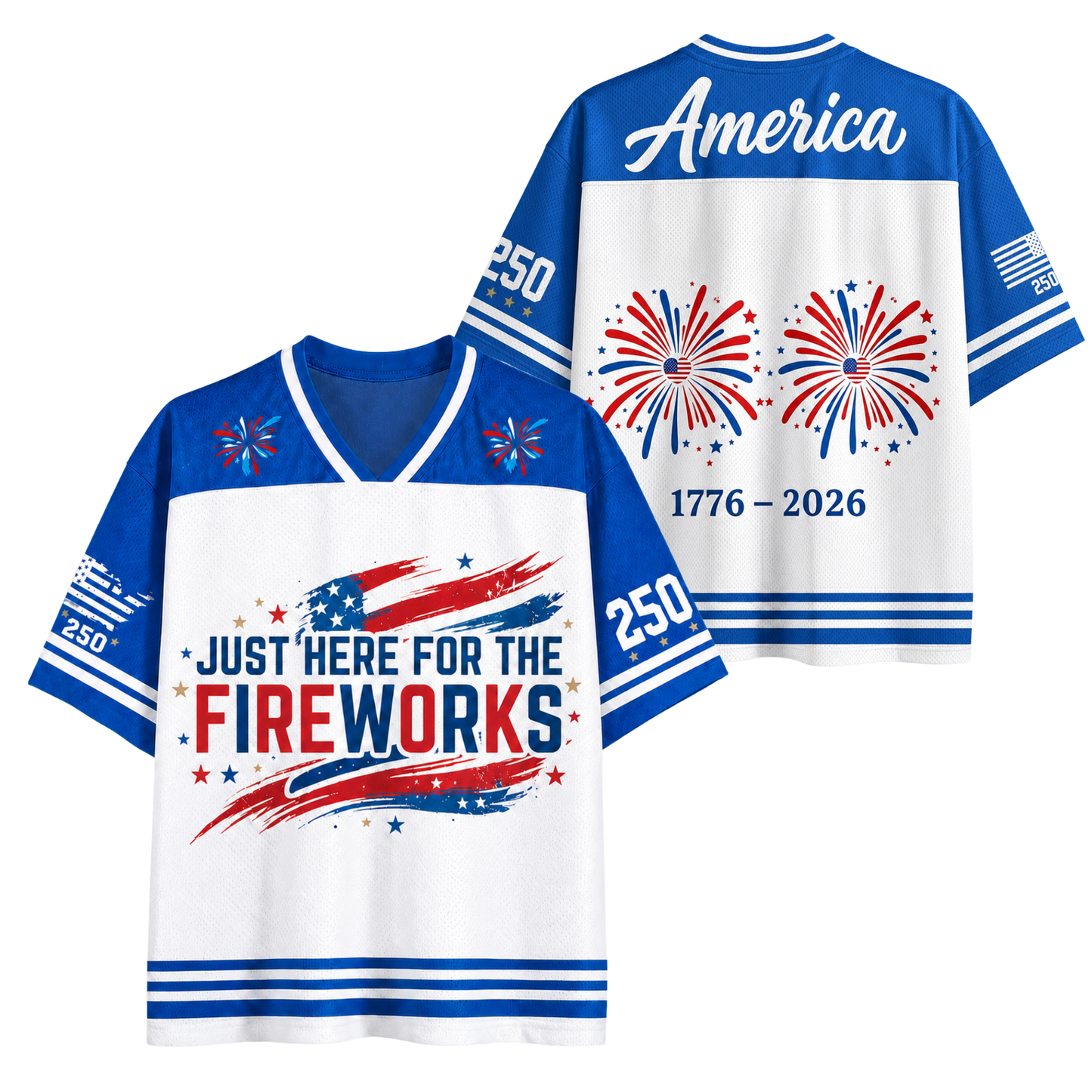 ChaoticClub Matching 4th of July Couple Jersey Mesh