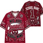 Chaotic Club School Mascot Football Baseball Hockey Varsity Letters Mesh Jersey