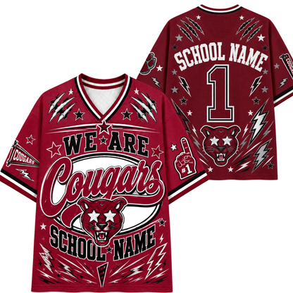 Chaotic Club School Mascot Football Baseball Hockey Varsity Letters Mesh Jersey