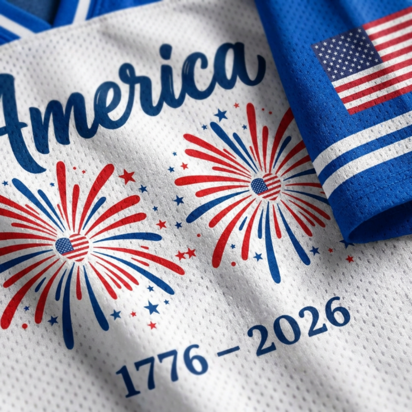 ChaoticClub Matching 4th of July Couple Jersey Mesh