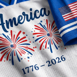 ChaoticClub Matching 4th of July Couple Jersey Mesh