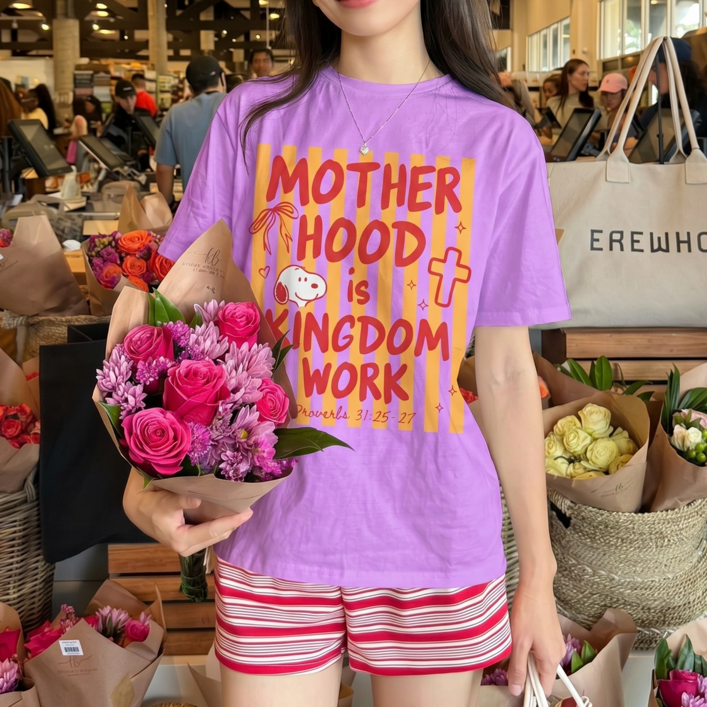 ChaoticClub Motherhood Is Kingdom Work Neon T-shirt