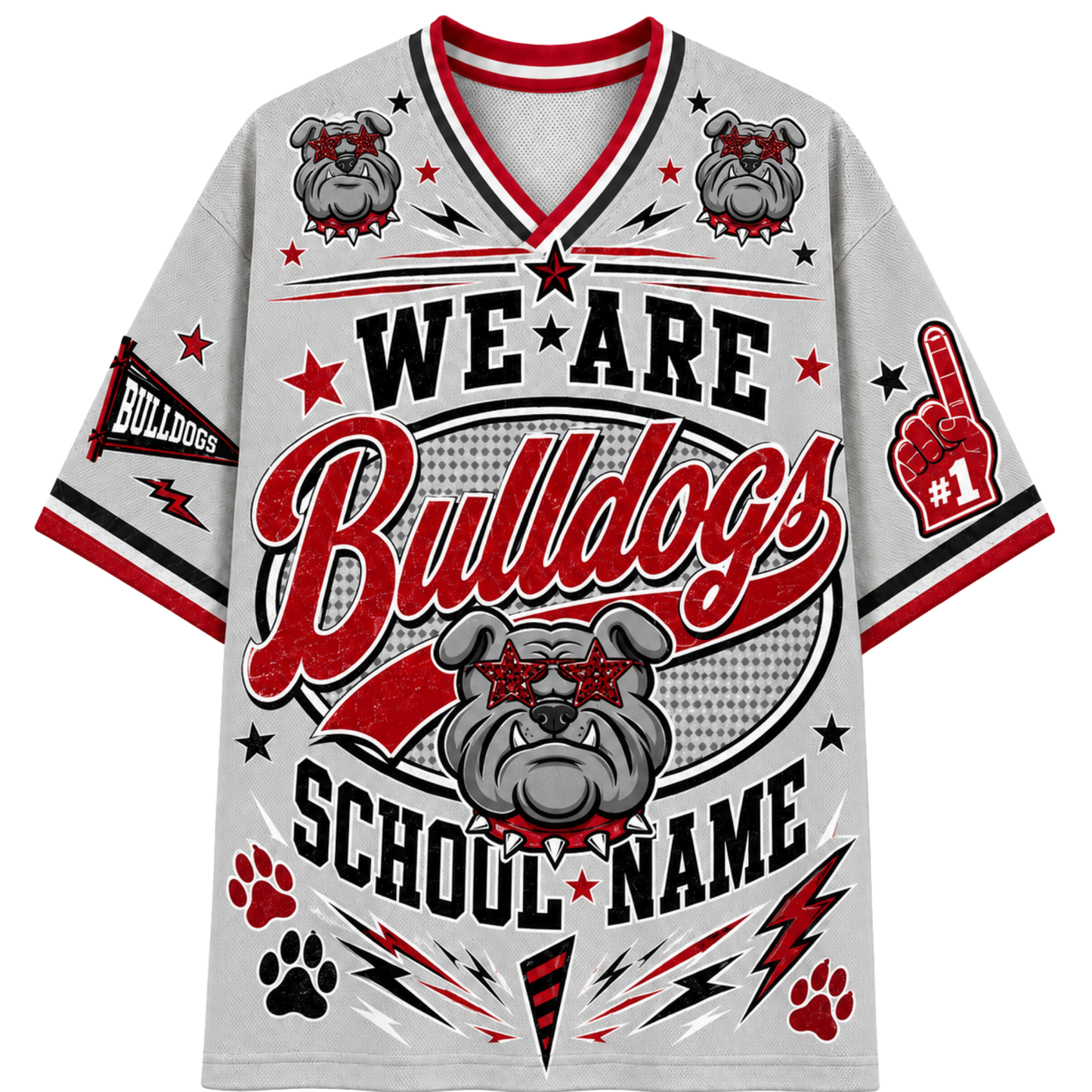 Chaotic Club School Mascot Football Baseball Hockey Varsity Letters Mesh Jersey