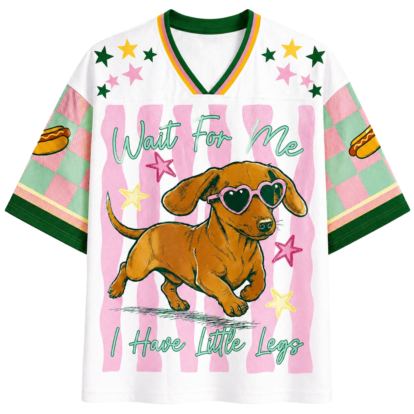 ChaoticClub Dachshund Wait For Me Little Legs Mesh Jersey