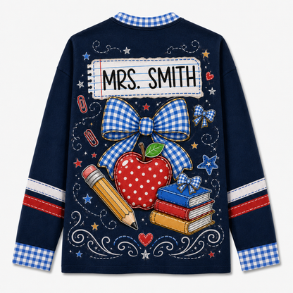 Chaotic Club Teacher Blue Apple Long Sleeve Jersey