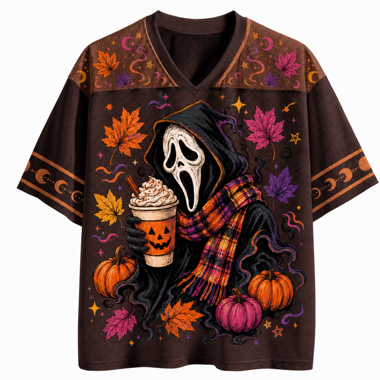 ChaoticClub Ghostface Fall Coffee Halloween Mesh Jersey