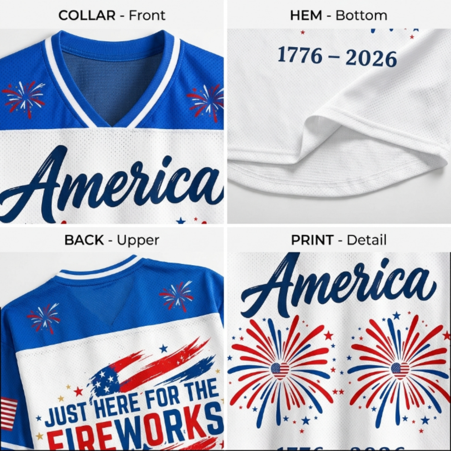 ChaoticClub Matching 4th of July Couple Jersey Mesh