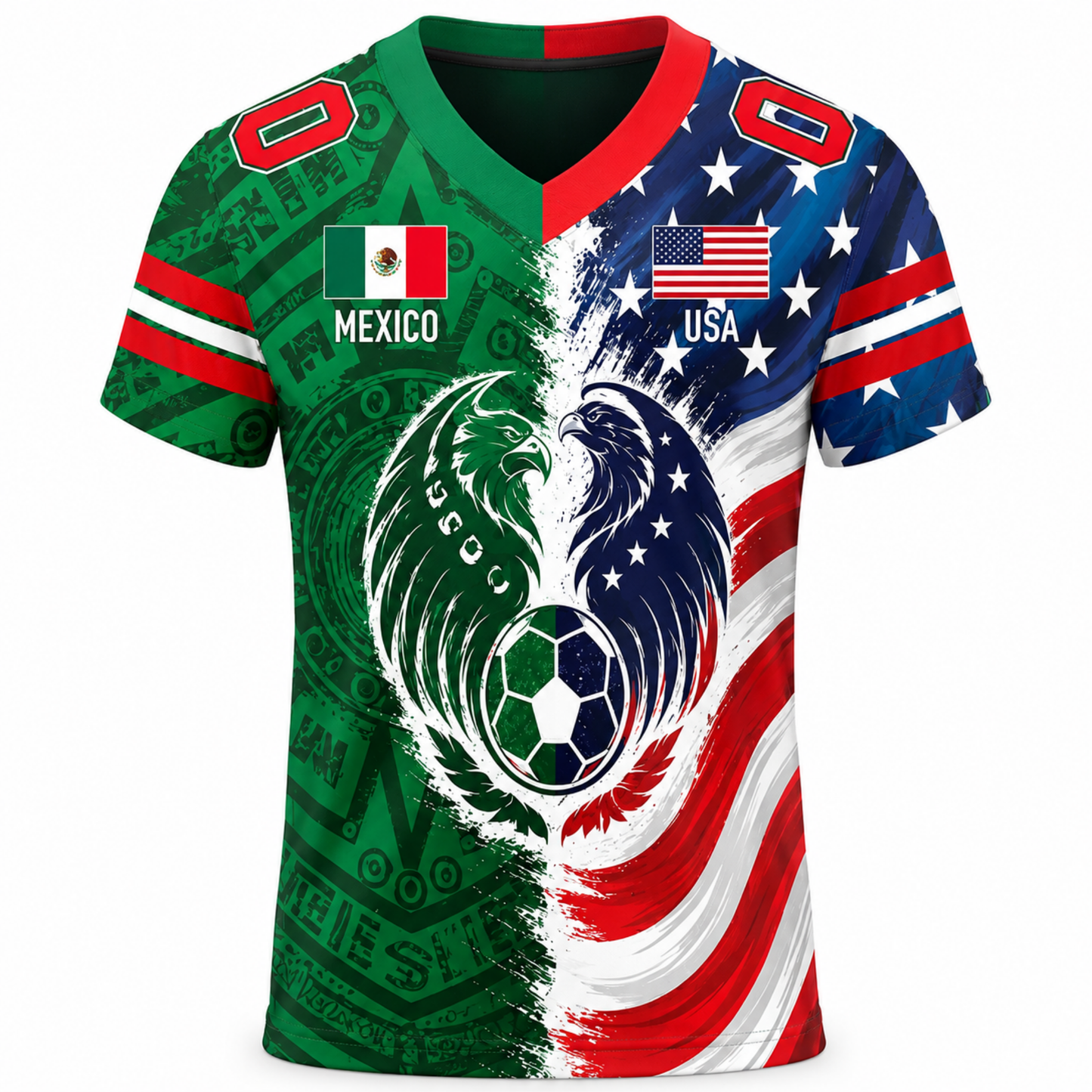 ChaoticClub Half USA Half Mexico Personalized Soccer Jersey