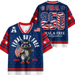 ChaoticClub Feral But Free Raccoon 1776 Jersey Mesh
