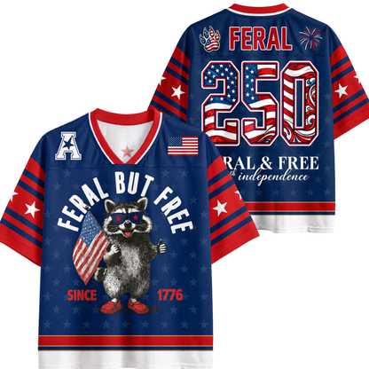 ChaoticClub Feral But Free Raccoon 1776 Jersey Mesh