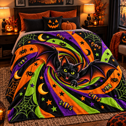 Chaotic Club Halloween 3D Optical Illusion Fleece Blanket