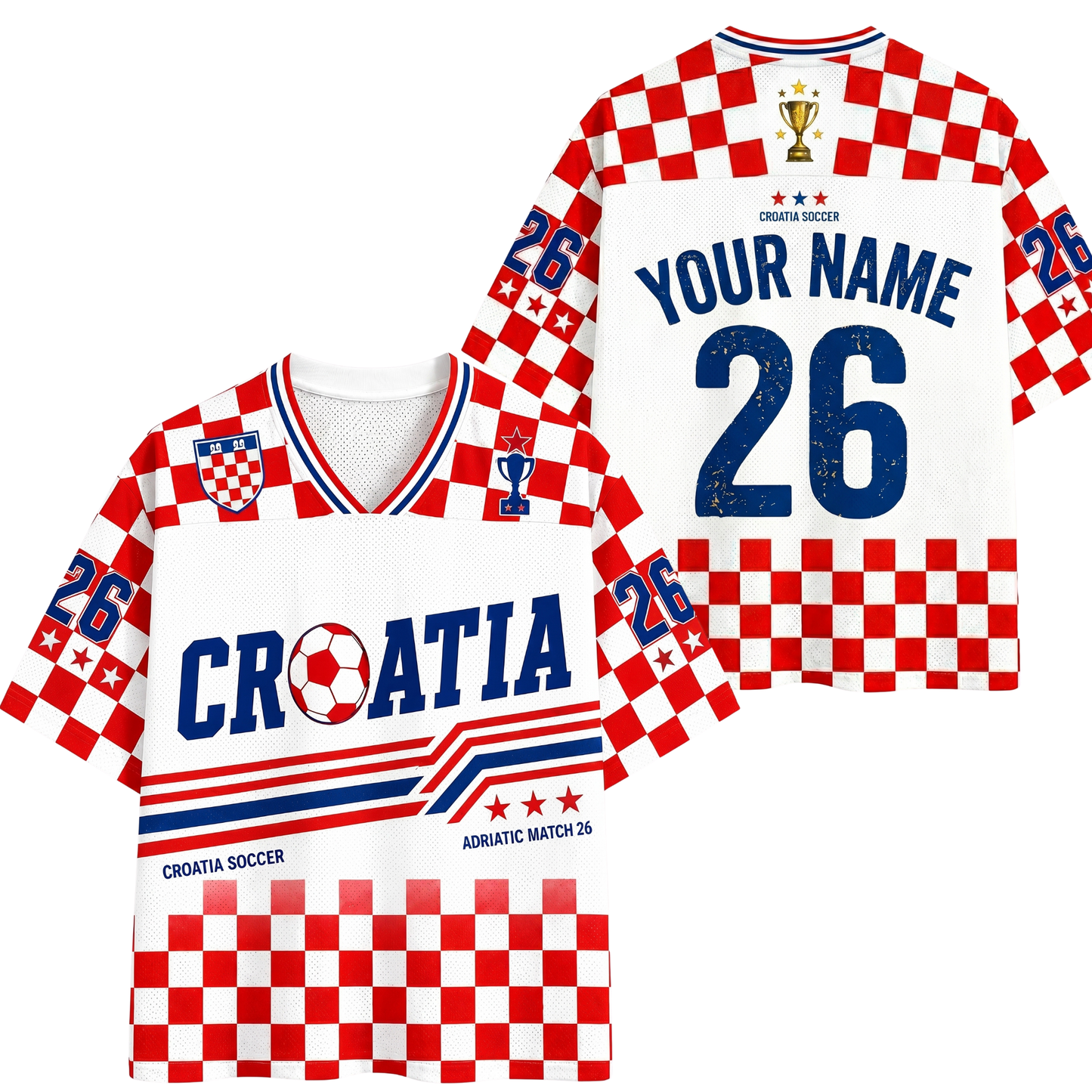 ChaoticClub Croatia Soccer Personalized Mesh Jersey
