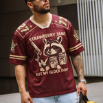 ChaoticClub Strawberry Jams Glock Funny Raccoon Mesh Jersey