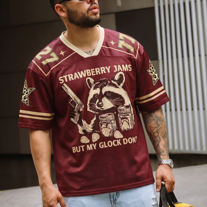 ChaoticClub Strawberry Jams Glock Funny Raccoon Mesh Jersey