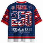 ChaoticClub Feral But Free Raccoon 1776 Jersey Mesh