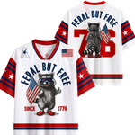 ChaoticClub Feral But Free Raccoon 1776 Jersey Mesh