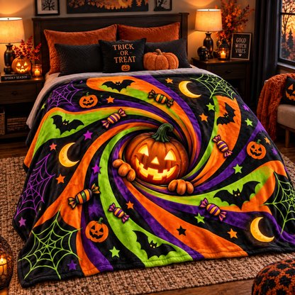 Chaotic Club Halloween 3D Optical Illusion Fleece Blanket