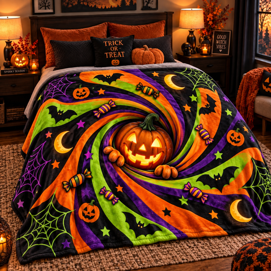 Chaotic Club Halloween 3D Optical Illusion Fleece Blanket