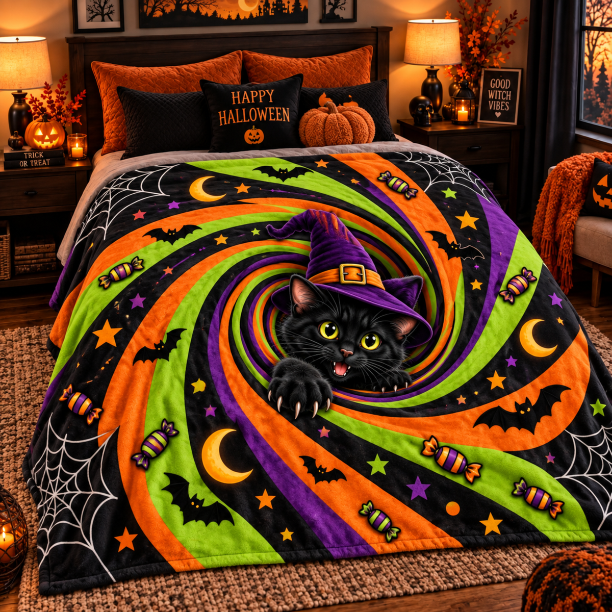 Chaotic Club Halloween 3D Optical Illusion Fleece Blanket