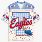 ChaoticClub Custom Gingham School Mascot Game Day Retro Mesh Jersey