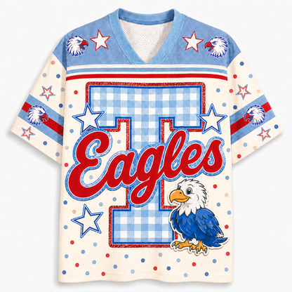 ChaoticClub Custom Gingham School Mascot Game Day Retro Mesh Jersey