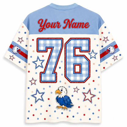 ChaoticClub Custom Gingham School Mascot Game Day Retro Mesh Jersey