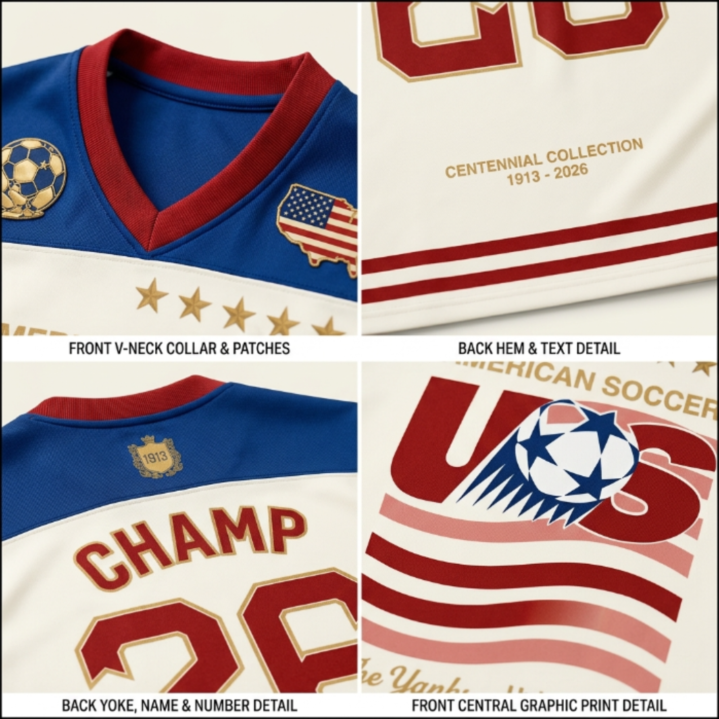 ChaoticClub 1913 United States 90s Personalized Soccer Jersey