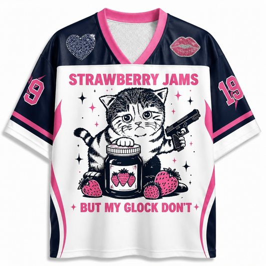 ChaoticClub Strawberry Jams Glock Cat Pink Mesh Jersey