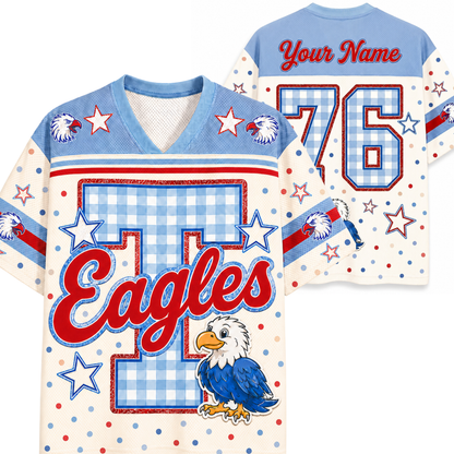 ChaoticClub Custom Gingham School Mascot Game Day Retro Mesh Jersey